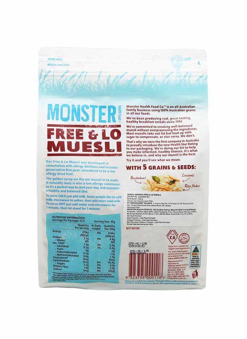 Ngũ cốc yến mạch Free Lo Muesli hiệu Monster