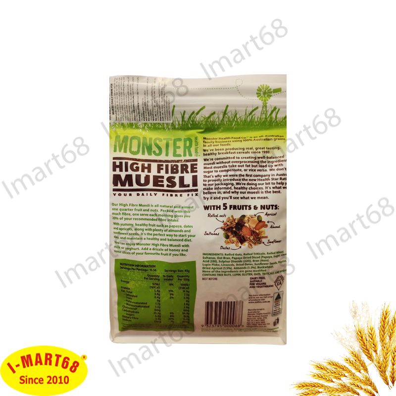 Ngũ cốc yến mạch Úc Monster Tropical Muesli 700g