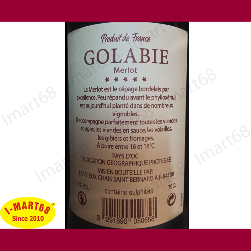Rượu vang Pháp nhập khẩu cao cấp Golabie