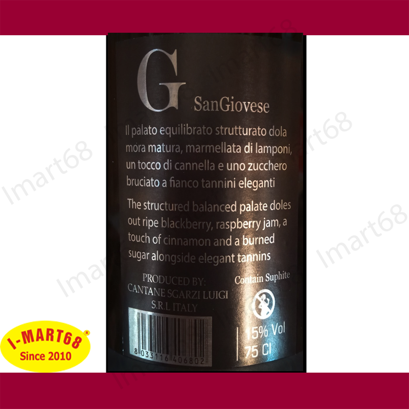 Rượu vang Ý nhập khẩu cao cấp chữ G