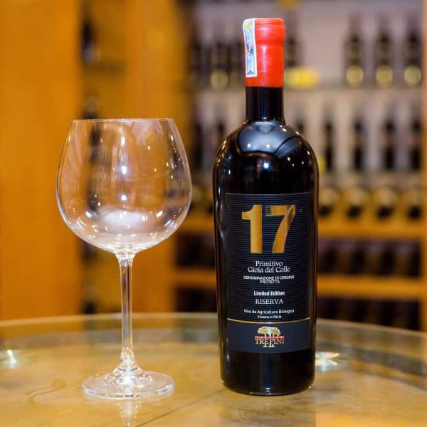 Rượu vang Ý nhập khẩu cao cấp 17 độ Trepini Primitivo Riserva 3 lít