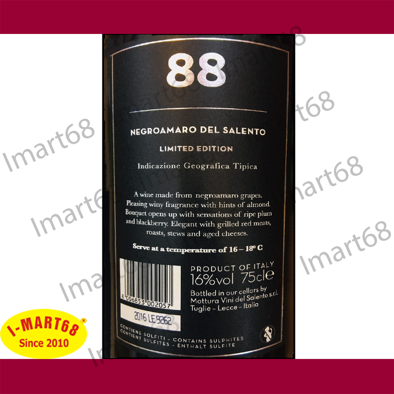 Rượu vang Ý nhập khẩu cao cấp Negroamaro