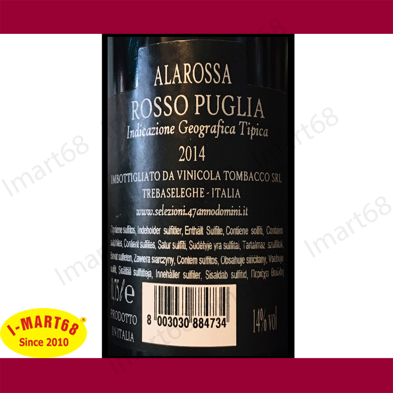 Rượu vang Ý nhập khẩu cao cấp Alarossa D’italia 