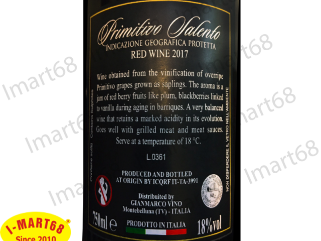 Rượu vang Ý Gianmarco Primitivo Puglia được sản xuất như thế nào 