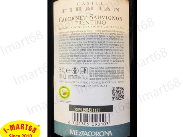 Hương vị của rượu vang Ý nhập khẩu cao cấp Caster Firmian