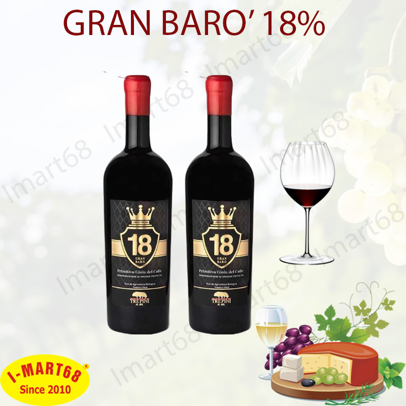 Rượu vang Ý cao cấp 18 độ Trepini Limited Gran Baro