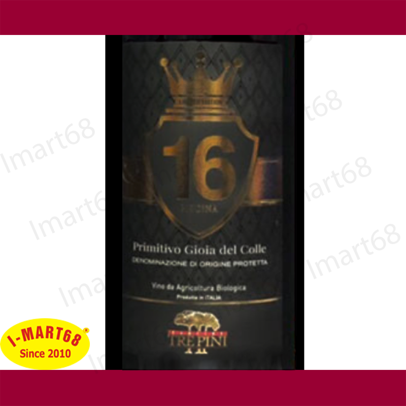 Rượu vang Ý cao cấp 16 độ Trepini Primitivo Piscina