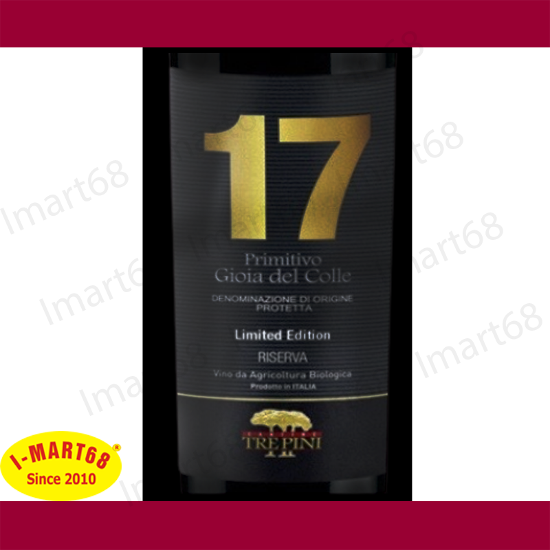 Rượu vang Ý nhập khẩu cao cấp 17 độ Trepini Primitivo Riserva 3 lít