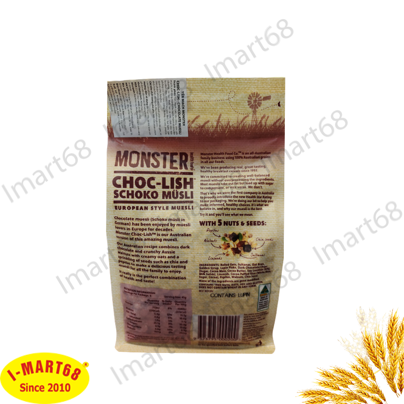 Ngũ cốc Yến Mạch Úc Monster Choc-Lish 405g