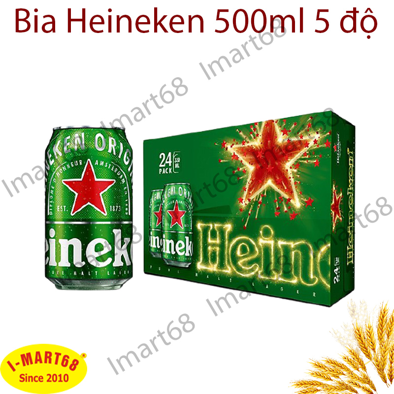 Bia Heineken lon cao 500ml 5 độ