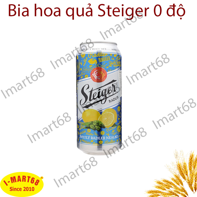 Bia hoa quả Steiger 0 độ (vị Chanh) – Nhập khẩu thùng 24lon 500ml