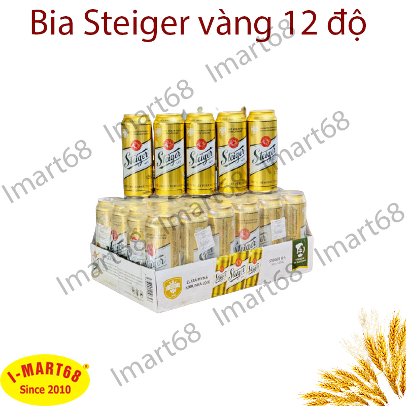 Bia Steiger vàng 5 độ – Nhập khẩu thùng 24 lon 500ml