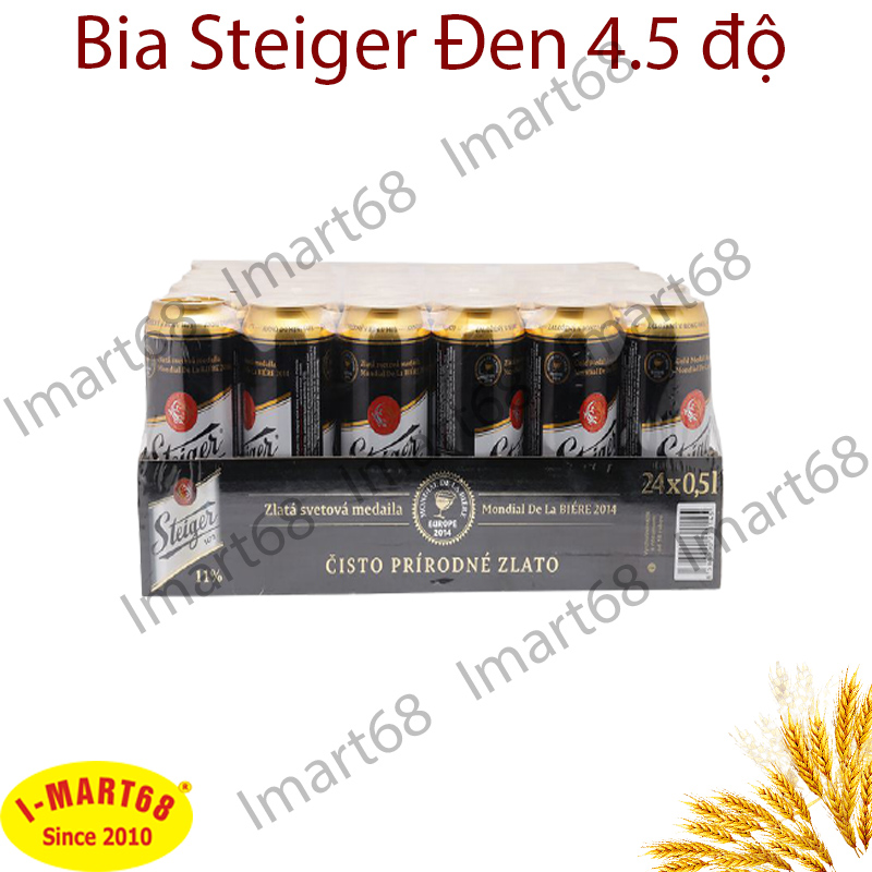 Bia Steiger đen 4.5 độ – Nhập khẩu thùng 24 lon 500ml